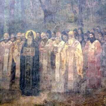 Преподобный Антоний с братией Ближних пещер. Вениамин Сонин